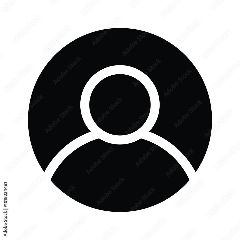 A simple user profile icon representing a person or account A simple user profile icon representing a person or account