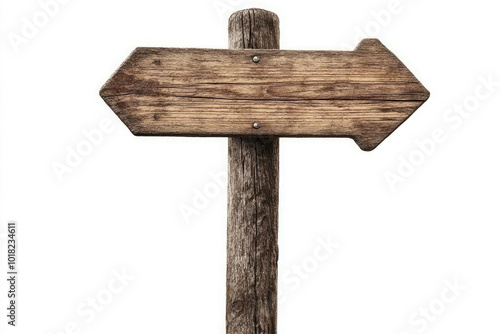 A wooden signpost with a wooden arrow pointing to the right