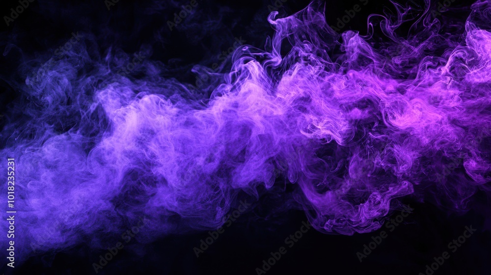 Fototapeta premium Horizontal Smoke Plume on Black Background