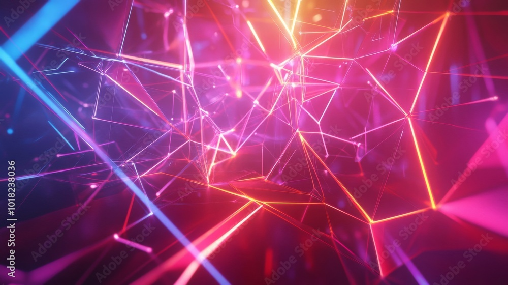Abstract Neon Lights Intersecting on a Dark Background Abstract Neon Lights Intersecting on a Dark Background