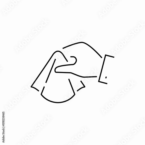 napkin hand icon sign vector