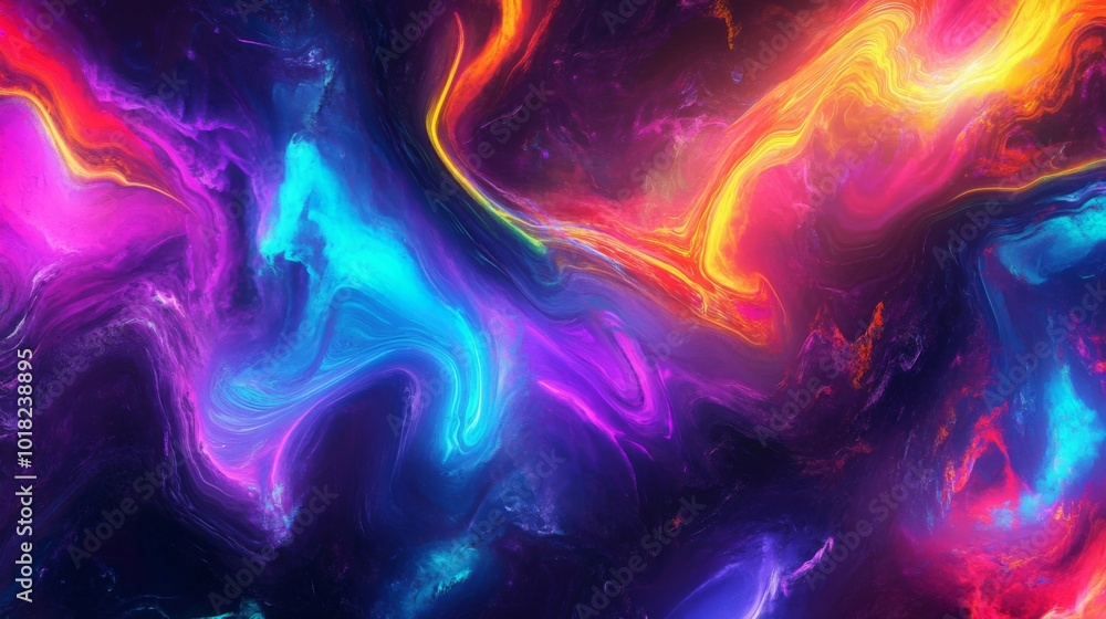 Fototapeta premium Abstract Swirling Colors in a Dark Background