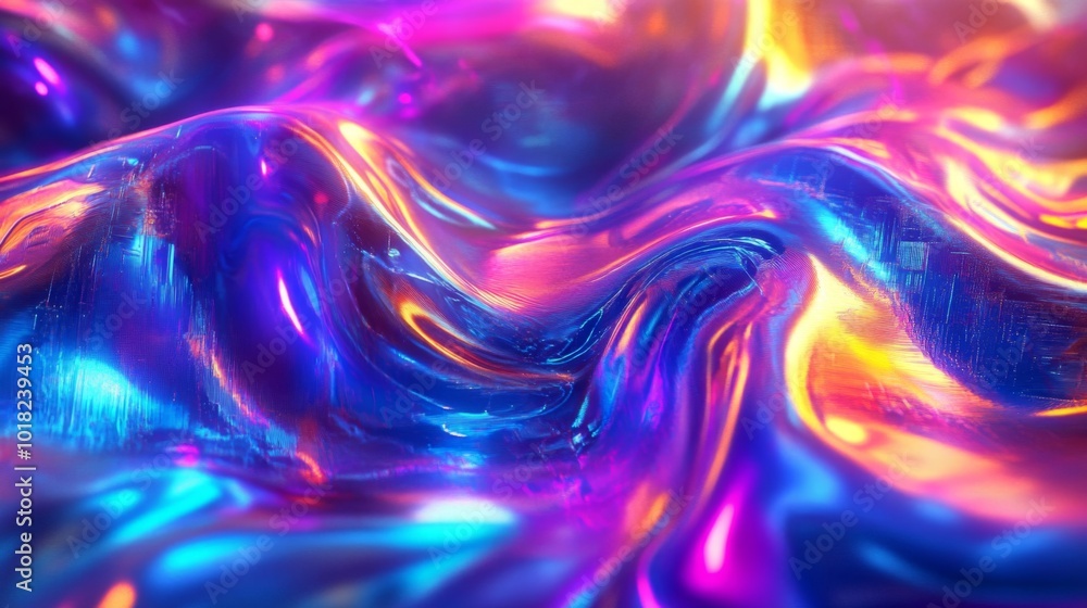 Fototapeta premium Abstract Swirling Liquid in Iridescent Colors
