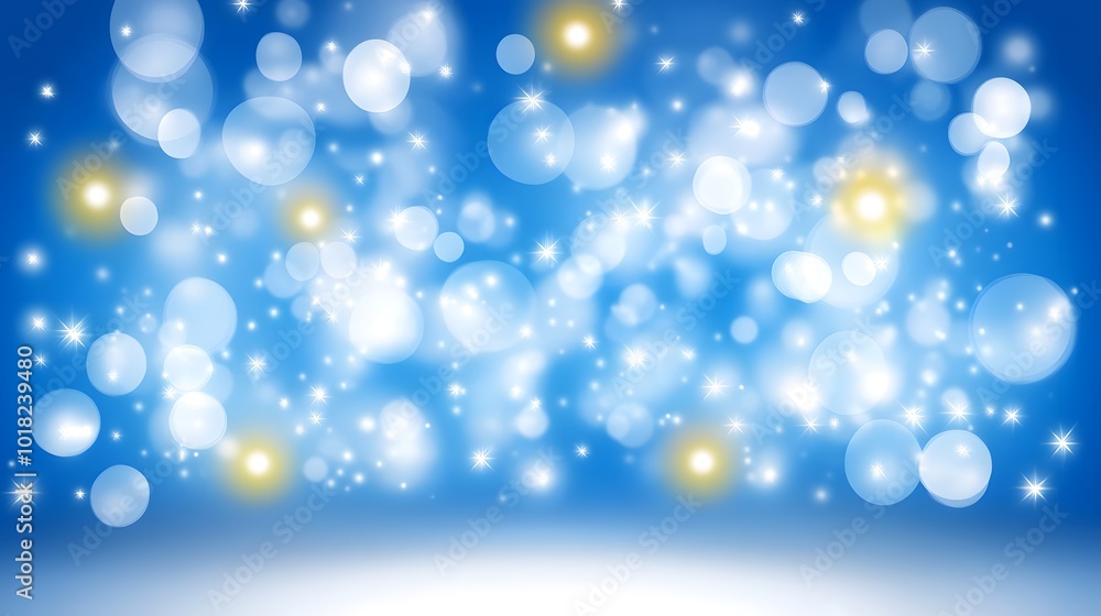 Blue Bokeh Background with Stars and Lights Blue Bokeh Background with Stars and Lights