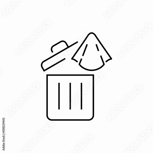 trash bin napkin garbage icon sign vector