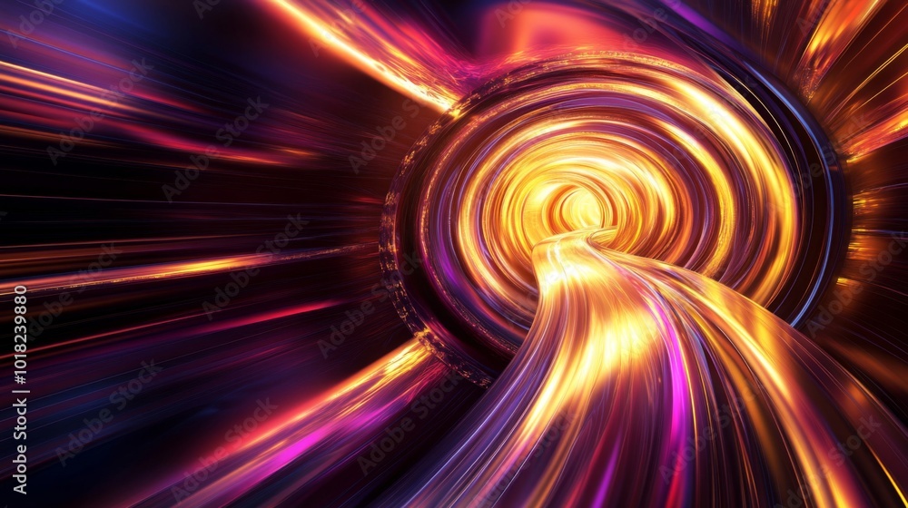 Obraz premium Abstract Swirling Tunnel of Light and Color