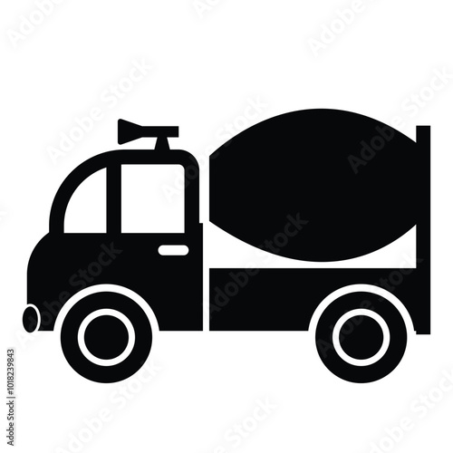 Concrete Mixer Truck Icon for Construction Projects