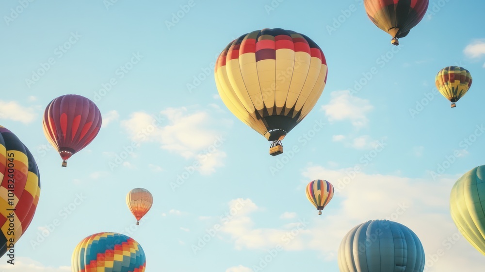Obraz premium Hot Air Balloons Soaring in the Sky