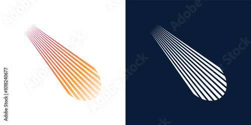 Comet meteor logo vector icon illustration design