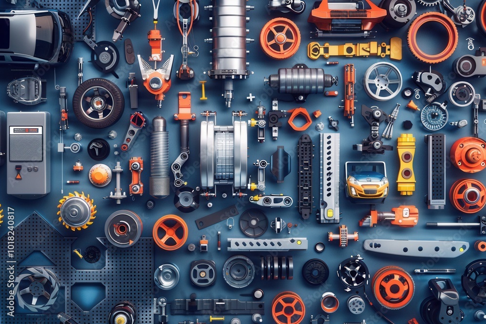 Workers engage in the assembly of various car parts and components in a bustling factory, ensuring efficient production. Generative AI Workers engage in the assembly of various car parts and components in a bustling factory, ensuring efficient production. Generative AI