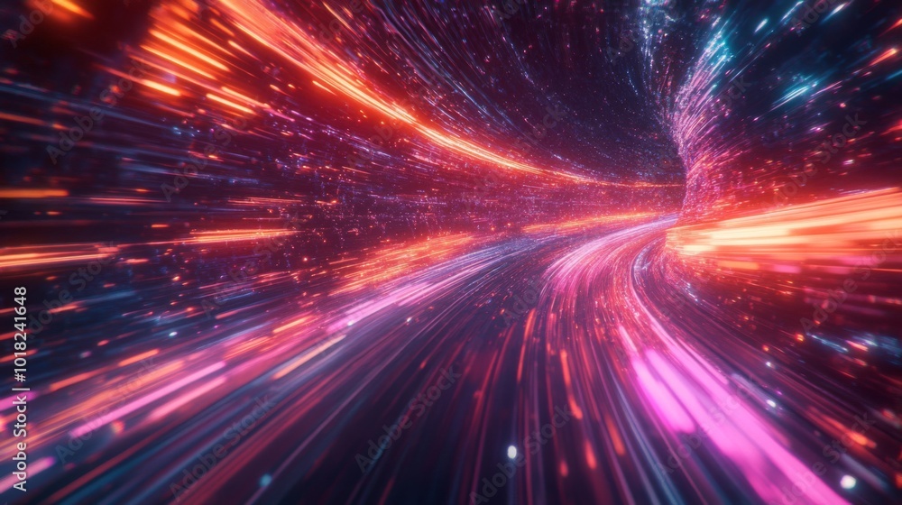 Fototapeta premium Abstract Tunnel of Light and Stars