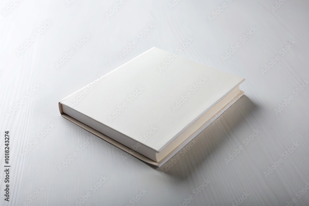 Minimalist white book on surface Minimalist white book on surface