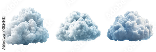 Fluffy cloud isolated on transparent PNG background image perfect for weather illustrations or nature-themed designs