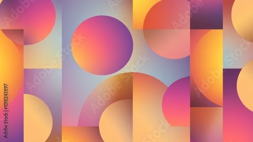Abstract Geometric Shapes in Warm Colors