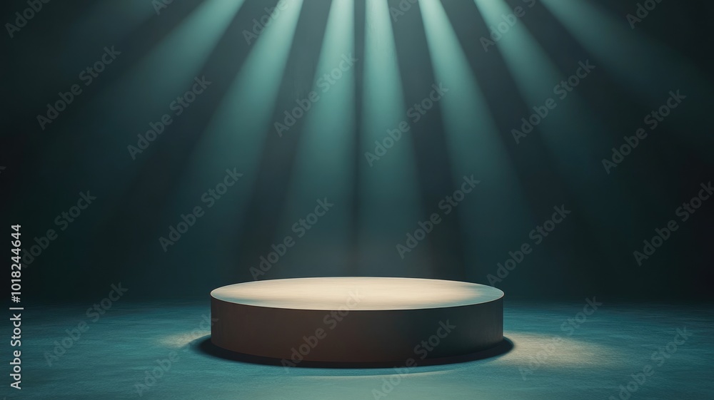 Circular Platform Illuminated by Light Rays in a Dark Room Circular Platform Illuminated by Light Rays in a Dark Room