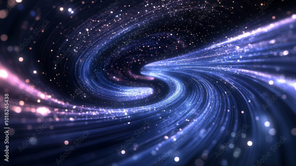 Abstract Swirling Light Trails with Glittering Stars Abstract Swirling Light Trails with Glittering Stars