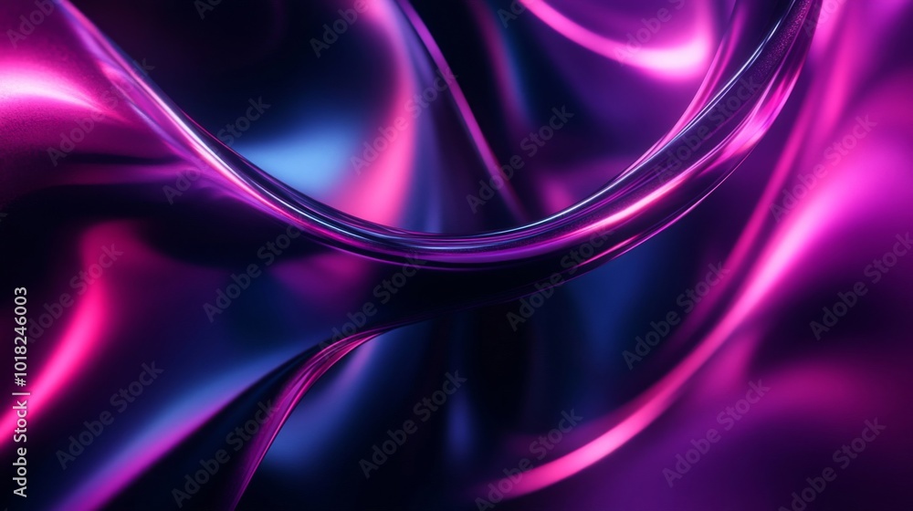 Abstract Swirling Metallic Surface with Pink and Blue Lighting Abstract Swirling Metallic Surface with Pink and Blue Lighting