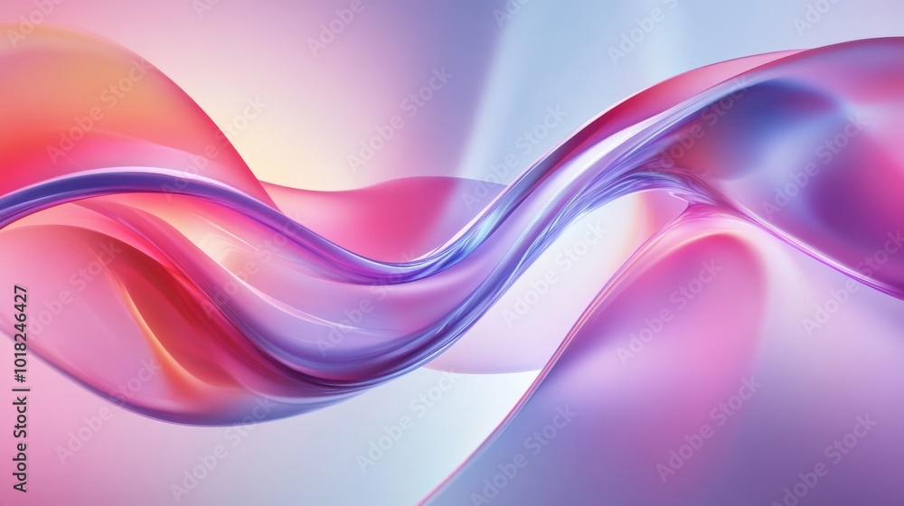 Fototapeta premium Abstract Swirling Waves of Pink and Blue
