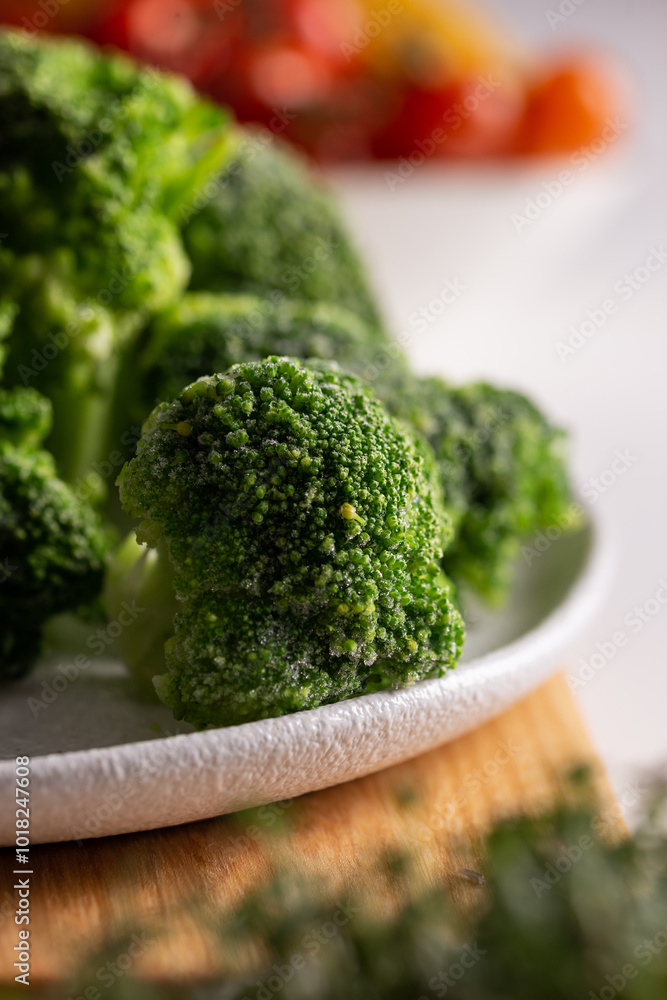 Broccoli on a plate for preparing a healthy lunch Broccoli on a plate for preparing a healthy lunch