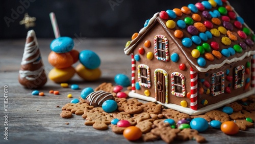 gingerbread house in the christmas