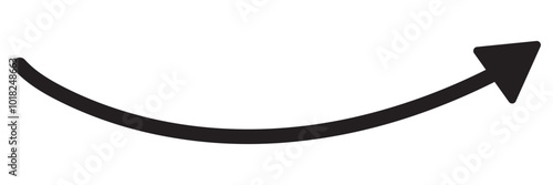 Long curved hand drawn arrow vector