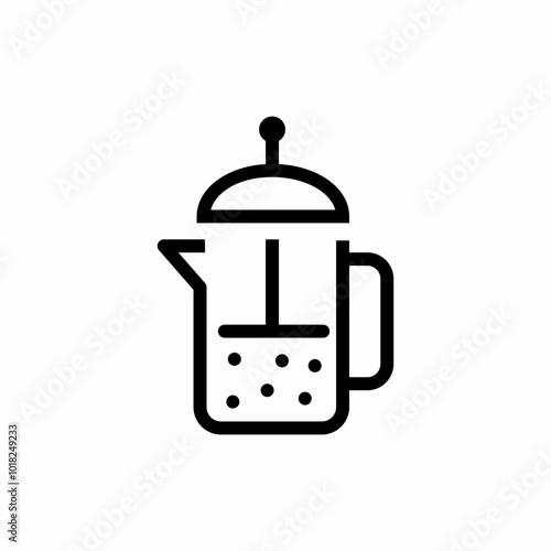 tea filter pot icon vector