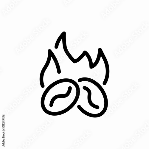 coffee beans burn icon vector