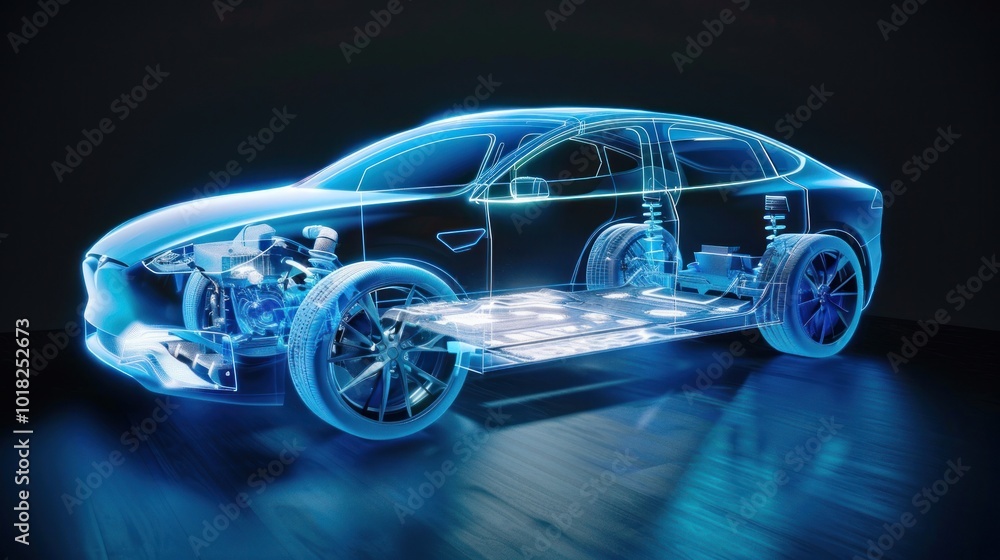 Electric Car Cutaway View Electric Car Cutaway View