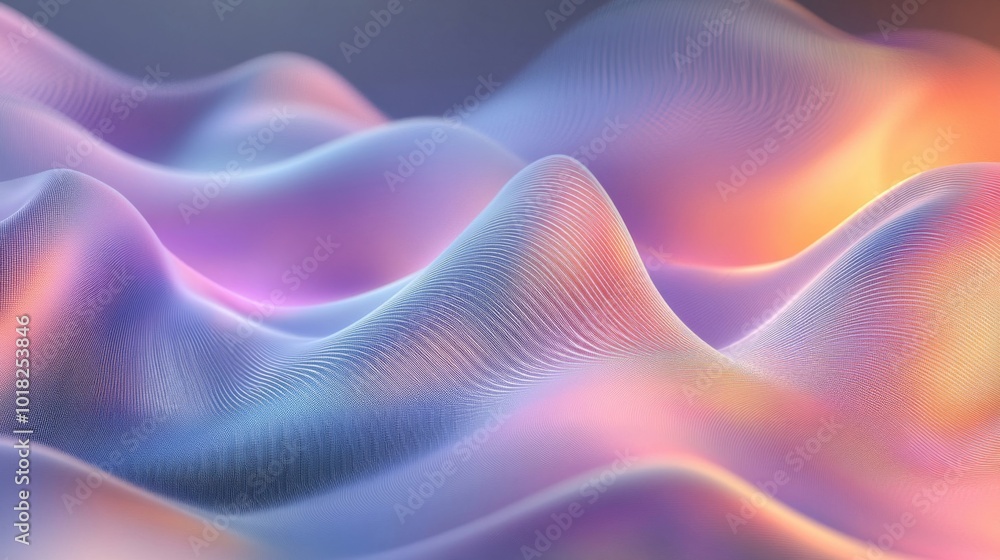 Obraz premium Abstract Wavy Pattern with Pastel Color Gradient