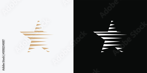 Star Speed Rising Logo. Fast star logo. Illustration logo design