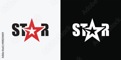 Letter A on star logo. Illustration logo design