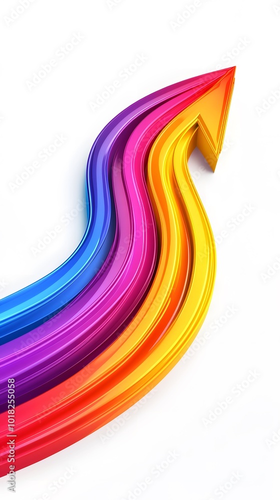 A colorful line with an arrow A colorful line with an arrow
