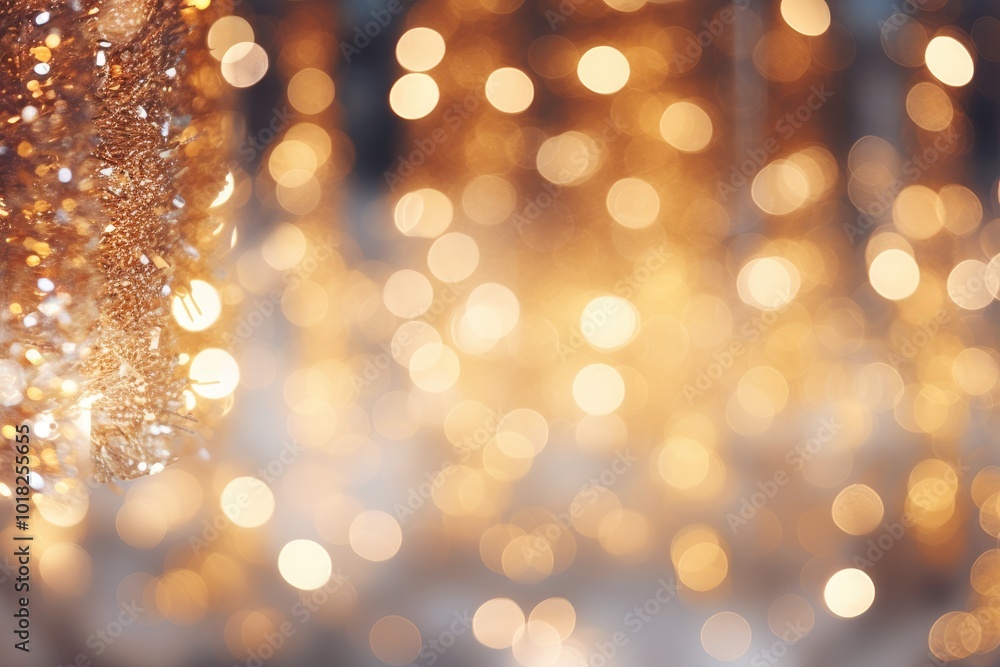 Fototapeta premium Soft Abstract Golden Lights with Bokeh Effect