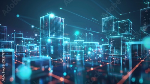 Wallpaper Mural Digital Cityscape: A Futuristic Vision of Urban Connectivity Torontodigital.ca