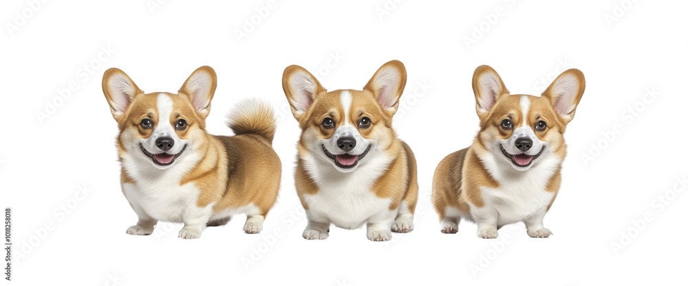 Three Adorable Corgis Sitting in a Row Three Adorable Corgis Sitting in a Row