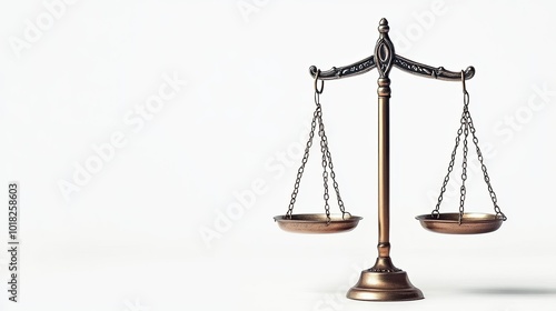 Wallpaper Mural Close-up view of justice scales, with a blank background ideal for attorney and law copy space Torontodigital.ca