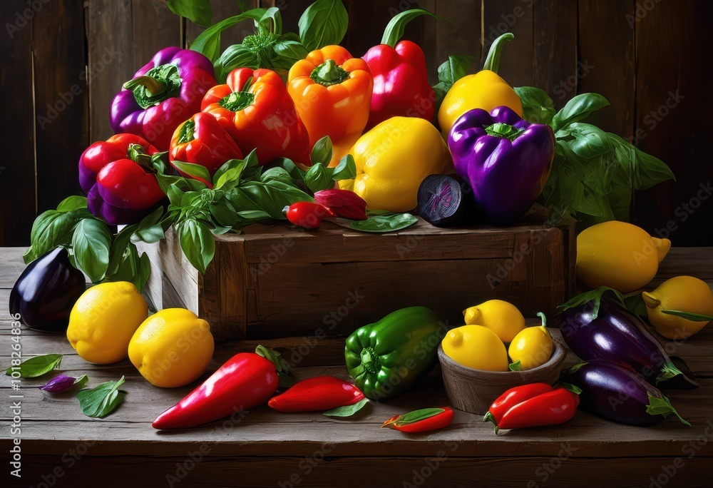 colorful array vibrant ingredients artistically arranged enticing meal preparation culinary delight, appetizing, aromatic, cuisine, display, elegant, feast colorful array vibrant ingredients artistically arranged enticing meal preparation culinary delight, appetizing, aromatic, cuisine, display, elegant, feast