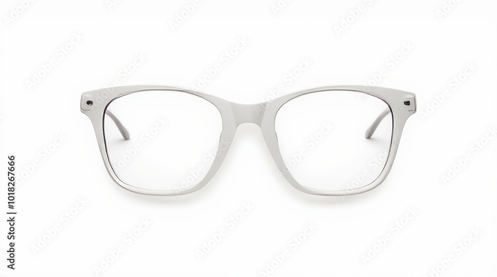 Simple Gray Eyewear Frame With a Contemporary Design on a White Background for Versatile Styling Options Simple Gray Eyewear Frame With a Contemporary Design on a White Background for Versatile Styling Options