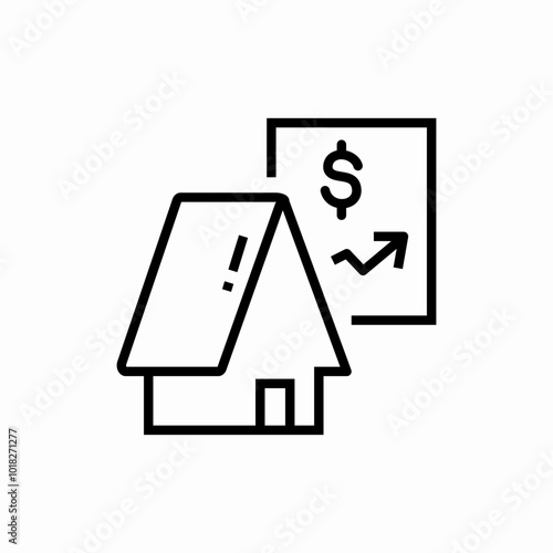 increase in home prices icon sign vector
