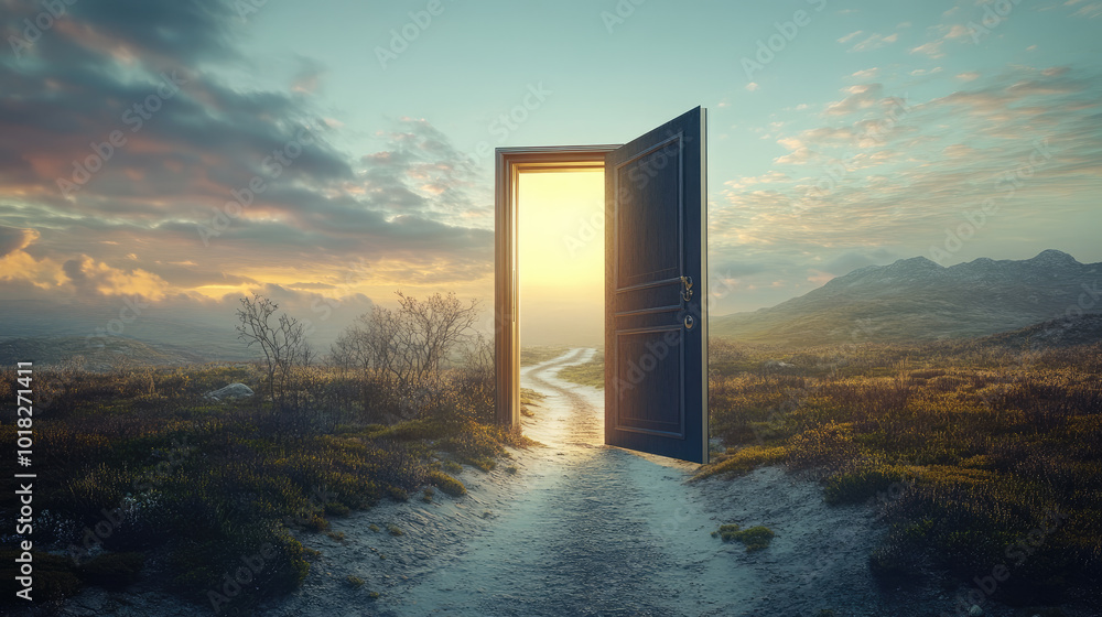 Open door leading to new opportunities Open door leading to new opportunities