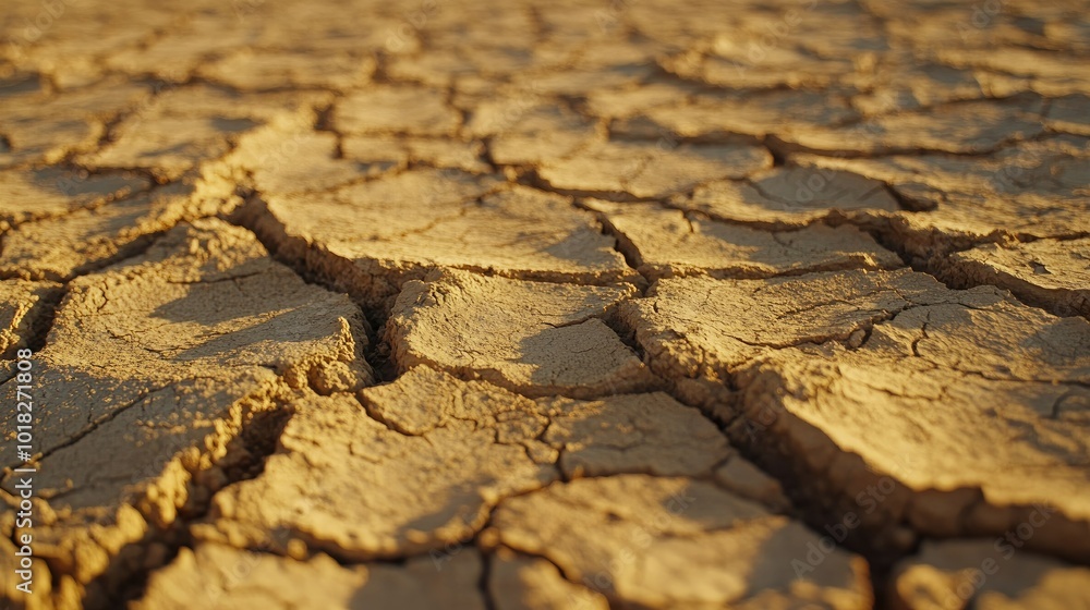 Obraz premium Detailed view of cracks in a parched desert floor, with no signs of water or vegetation.