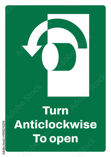 OSHA/ANSI emergency and first aid safety signs sentence case text_turn anticlockwise to open_portrait size a4/a3/a2/a1