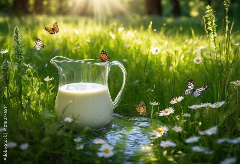 exploring sesational creamy milk surrounded lush greenery vibrant nature celebrating vitality freshness dairy products, texture, farm, pasture, animal exploring sesational creamy milk surrounded lush greenery vibrant nature celebrating vitality freshness dairy products, texture, farm, pasture, animal