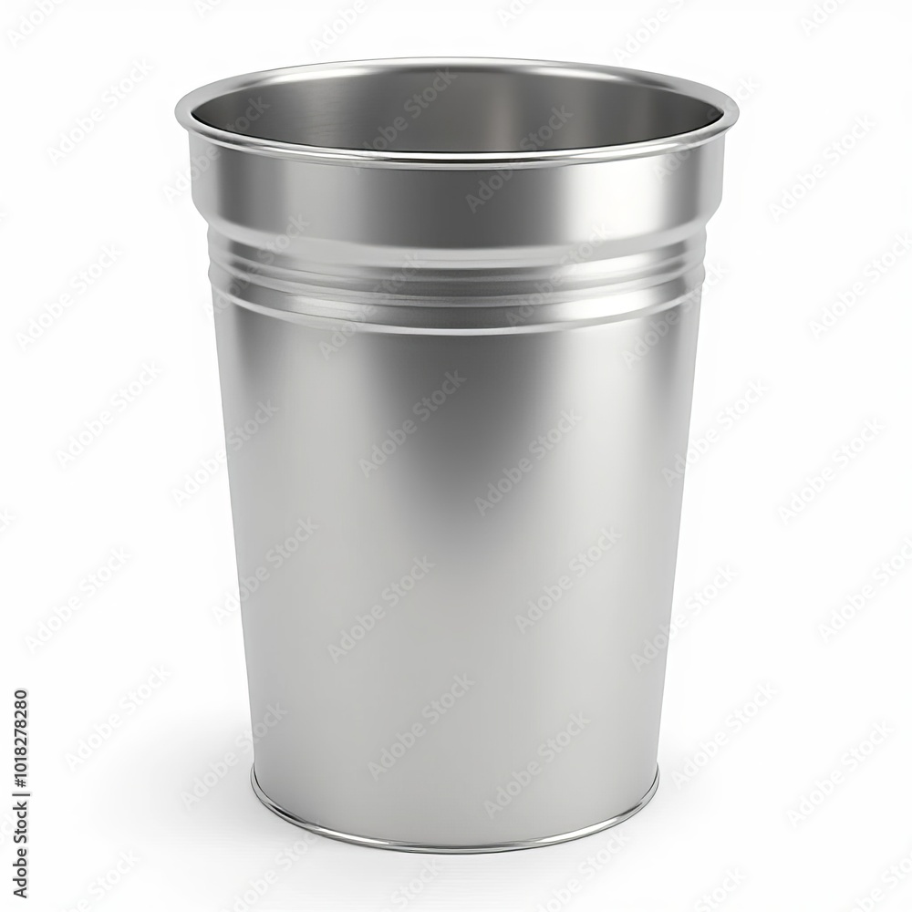 Metal Waste Bin Placed on a Clean Wooden Surface for Efficient Trash Disposal in Modern Interiors Metal Waste Bin Placed on a Clean Wooden Surface for Efficient Trash Disposal in Modern Interiors