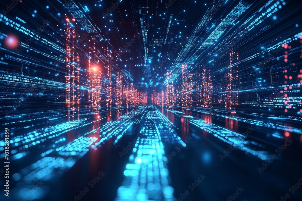 Digital Technology background of data and network Digital Technology background of data and network