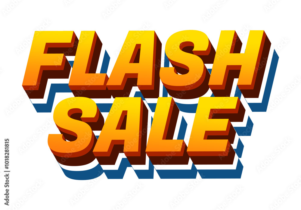 Flash sale. Text effect in 3D style for digital or pint promotion Flash sale. Text effect in 3D style for digital or pint promotion