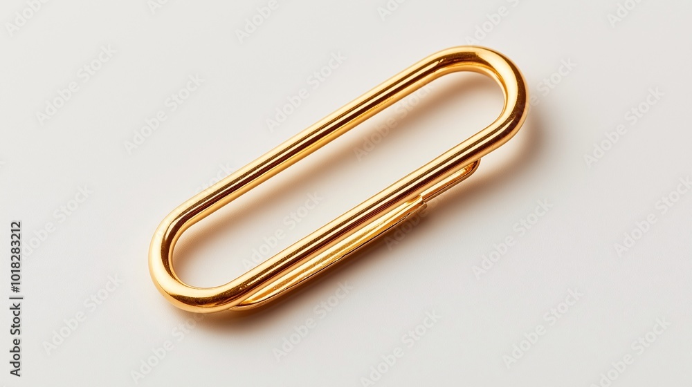 Golden Paperclip on Light Background Golden Paperclip on Light Background