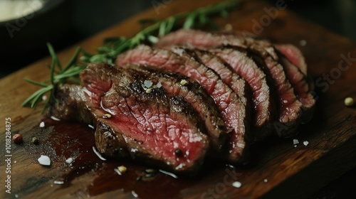 Delicious grilled beef steak slices  a succulent culinary delight for meat lovers