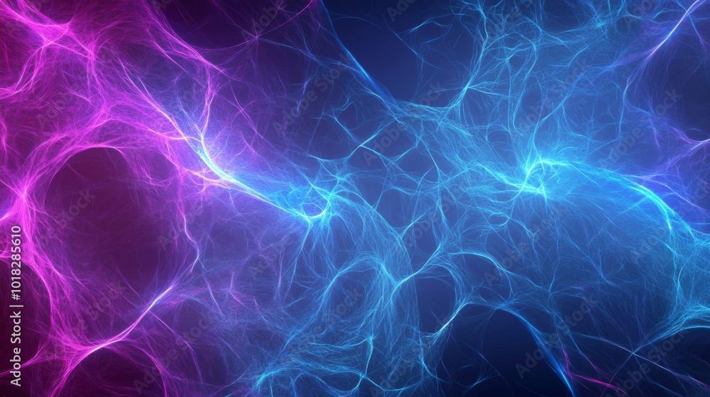 Naklejka premium Abstract Glowing Purple and Blue Web-Like Design