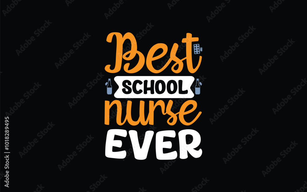 Fototapeta premium Nurse Typography T-shirt Design Vector Graphic Template 